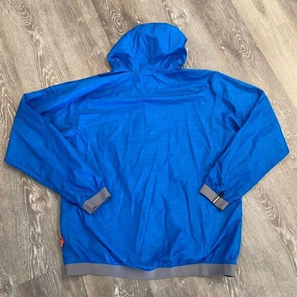 Adidas Blue Zipup Athletic Workout Windbreaker Men XL - Picture 4 of 4